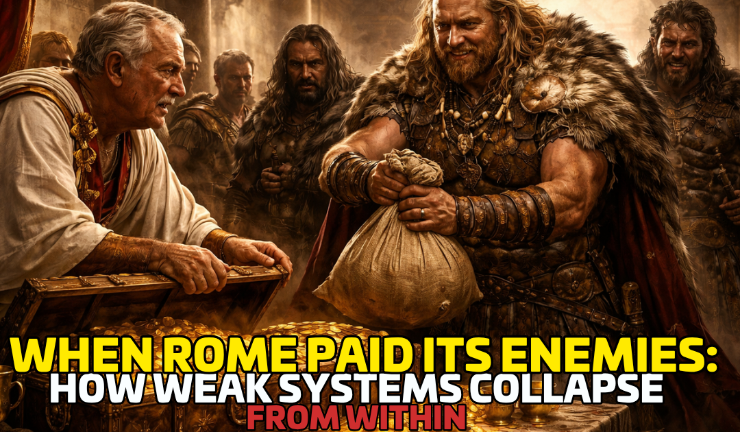 When Rome Paid Its Enemies: How Weak Systems Collapse From Within